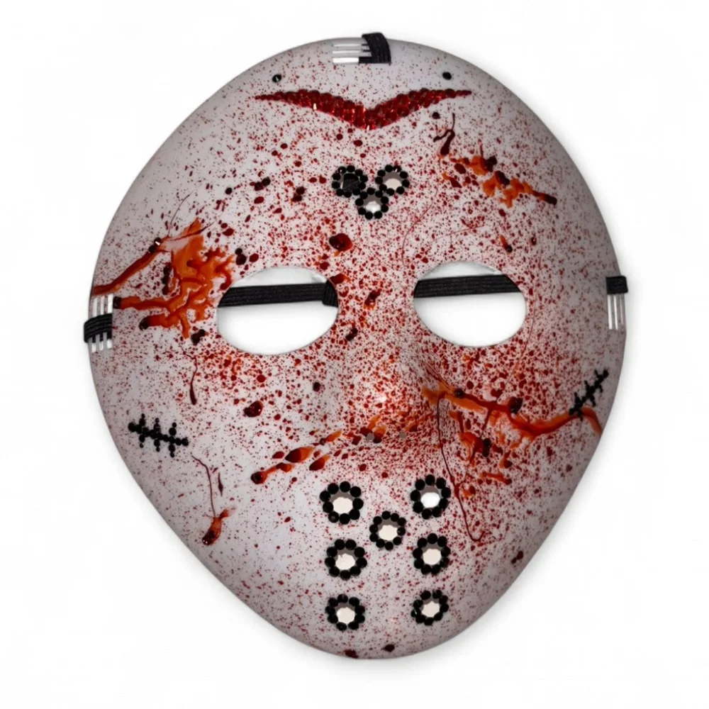 Horror Splash Jason Hockey Mask With Rhinestones New
